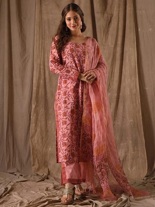 women floral long sleeve kurta pant with dupatta set - 22106401 - Very Small Image - 1