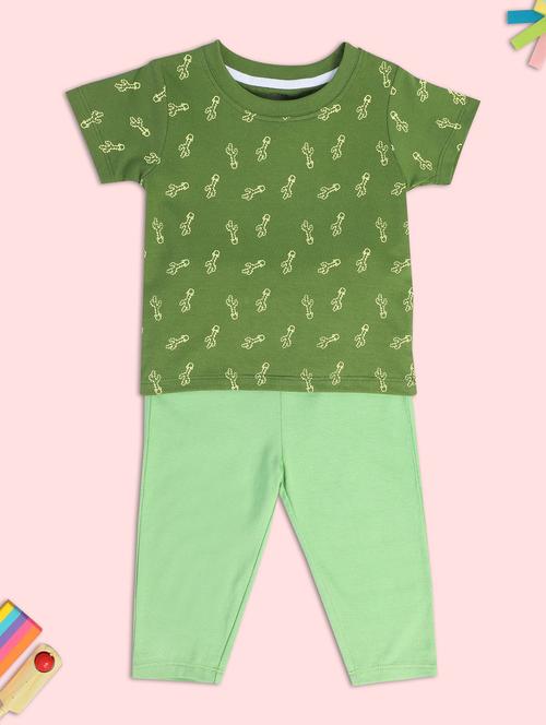 boys printed t-shirt and pajama co-ord set - 22106428 - Very Small Image - 1