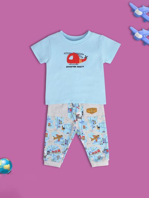 boys printed t-shirt and jogger co-ord set - 22106444 - Very Small Image - 1