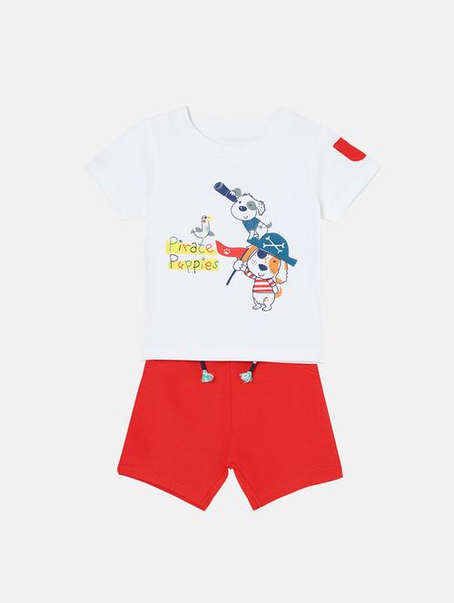 kids printed shorts & t-shirt co-ords set - 22106463 - Very Small Image - 1