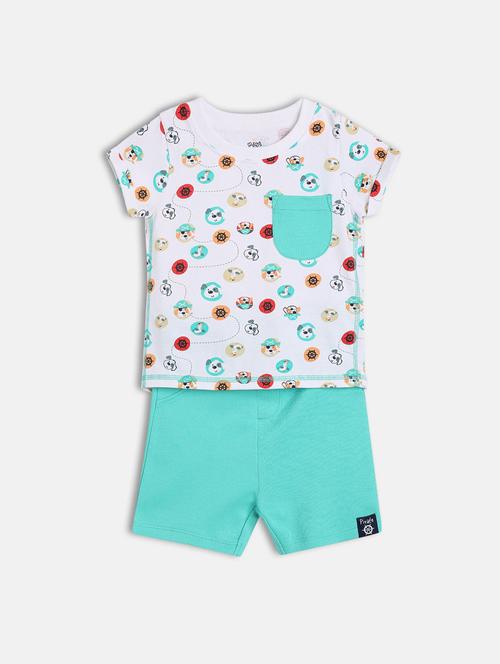 boys printed t-shirt and shorts co-ord set - 22106464 - Very Small Image - 1