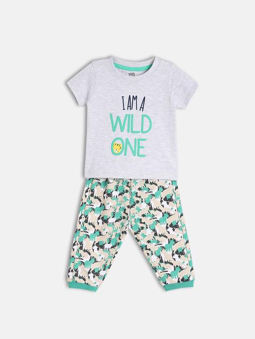 boys printed t-shirt and jogger co-ord set - 22106466 - Very Small Image - 1