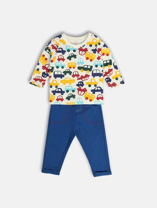boys printed t-shirt and trouser co-ord set - 22106469 - Very Small Image - 1