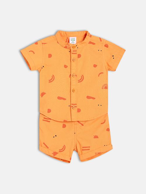 boys printed shirt and shorts co-ord set - 22106475 - Very Small Image - 1