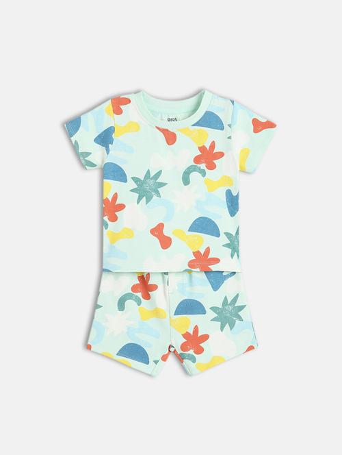 boys printed t-shirt and shorts co-ord set - 22106477 - Very Small Image - 1