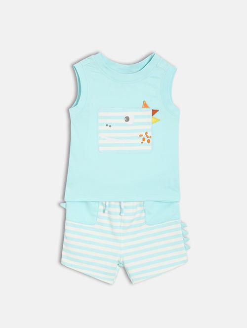 boys printed t-shirt and shorts co-ord set - 22106478 - Very Small Image - 1