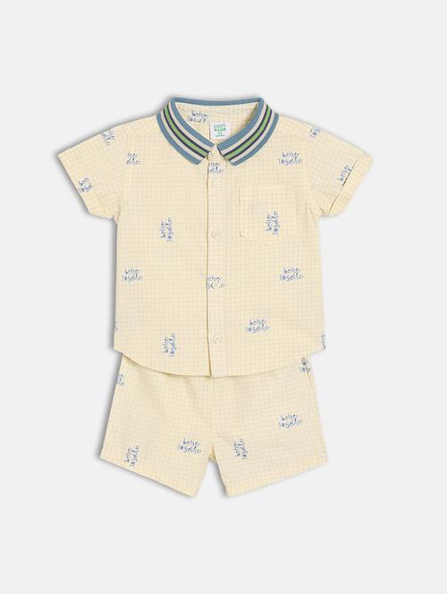 boys printed shirt and shorts co-ord set - 22106479 - Very Small Image - 1
