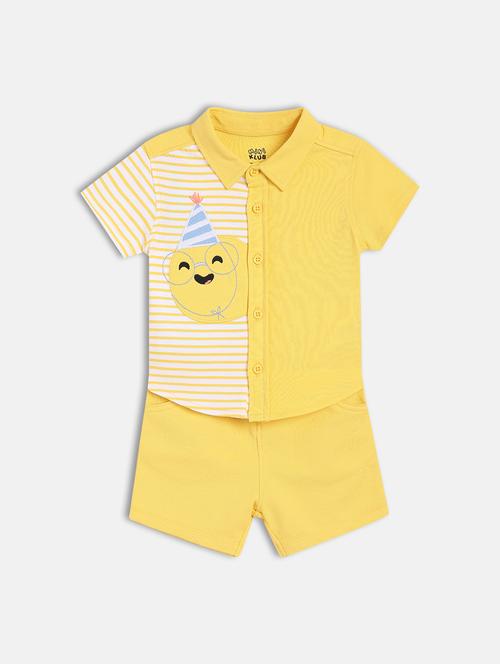 boys printed shirt and shorts co-ord set - 22106480 - Very Small Image - 1