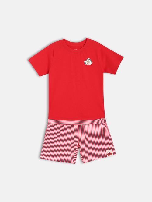 kids solid shorts & t-shirt co-ords set - 22106484 - Very Small Image - 1