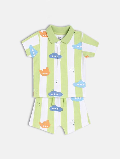 boys printed t-shirt and shorts co-ord set - 22106485 - Very Small Image - 1