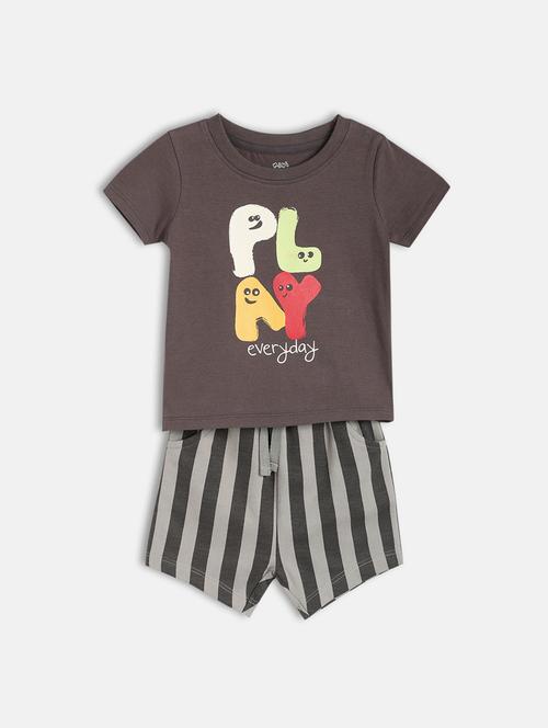boys printed t-shirt and shorts co-ord set - 22106486 - Very Small Image - 1