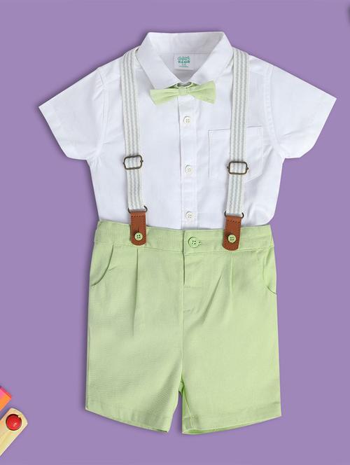 kids solid shorts & shirt co-ords set - 22106544 - Very Small Image - 1