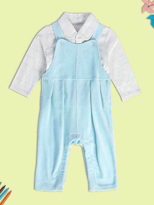boys solid long sleeve dungaree set - 22106571 - Very Small Image - 1