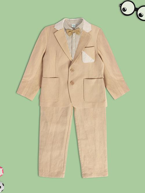 boys solid long sleeve 3 piece suit set - 22106575 - Very Small Image - 1