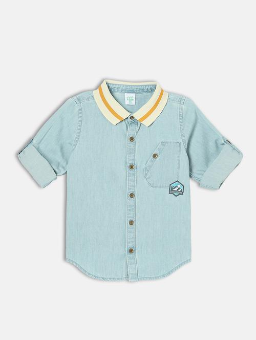 boys solid long sleeve collared shirt - 22106691 - Very Small Image - 1