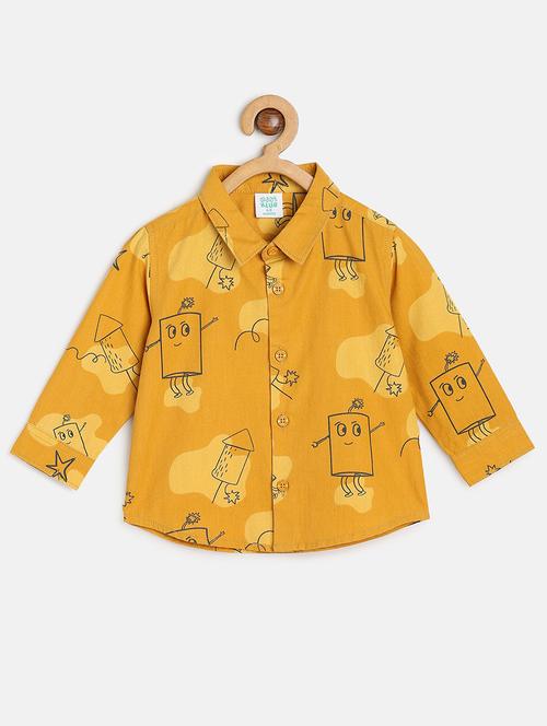 boys printed long sleeve collared shirt - 22106694 - Very Small Image - 1