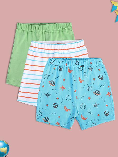 boys pack of 3 printed mid rise shorts - 22106714 - Very Small Image - 1