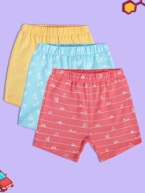 boys pack of 3 printed mid rise shorts - 22106716 - Very Small Image - 1