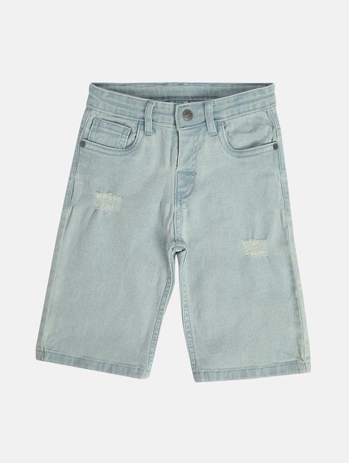 boys solid mid rise denim shorts - 22106733 - Very Small Image - 1