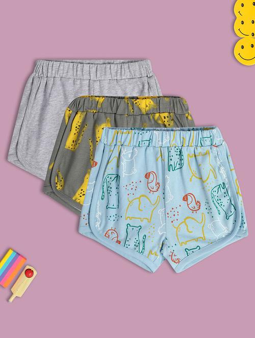 boys pack of 3 printed mid rise shorts - 22106737 - Very Small Image - 1