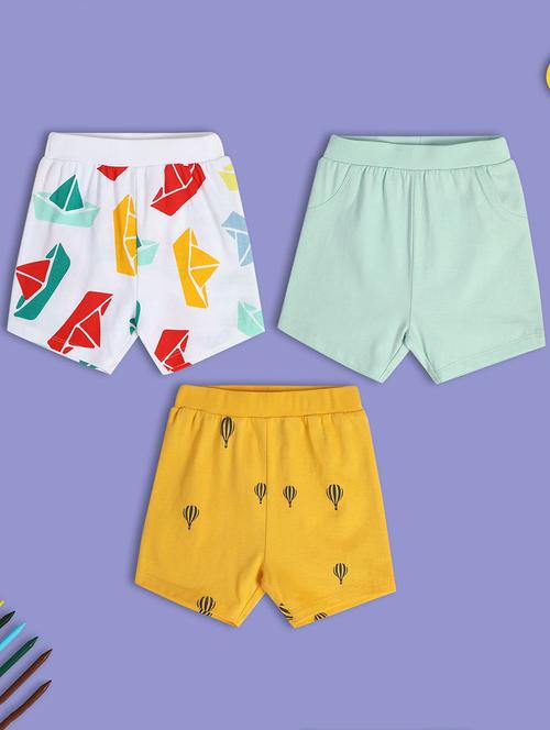 boys pack of 3 printed mid rise shorts - 22106739 - Very Small Image - 1