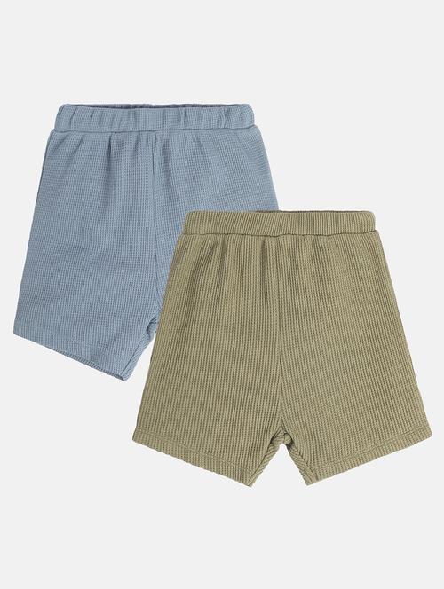 boys pack of 2 solid mid rise regular fit shorts - 22106750 - Very Small Image - 1