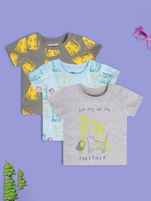 boys pack of 3 printed short sleeve t-shirt - 22106826 - Very Small Image - 1