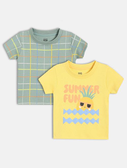 kids pack of 2 printed round neck t-shirt - 22106915 - Very Small Image - 1
