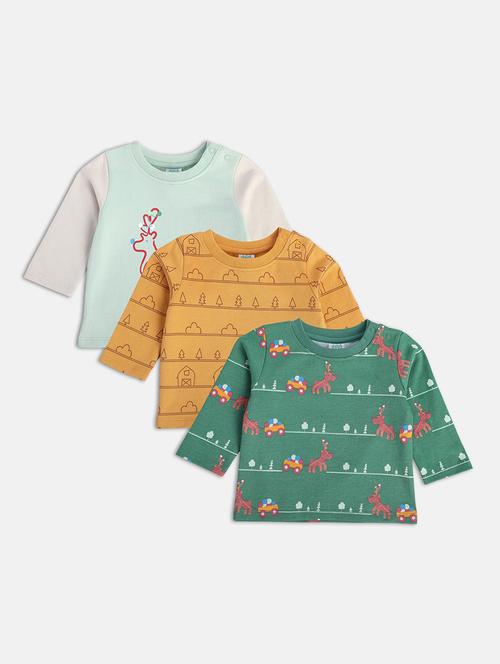 boys pack of 3 printed long sleeve t-shirt - 22106983 - Very Small Image - 1