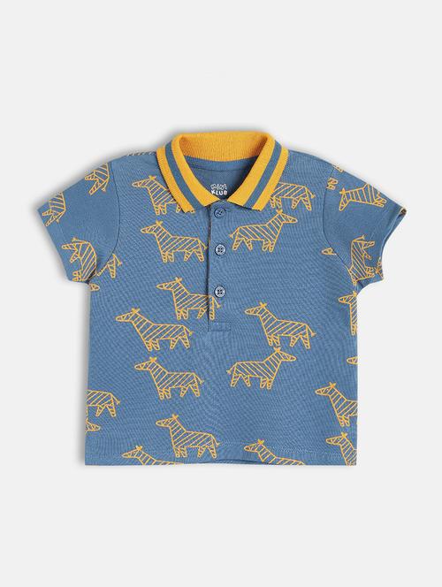 boys printed short sleeve polo t-shirt - 22107005 - Very Small Image - 1