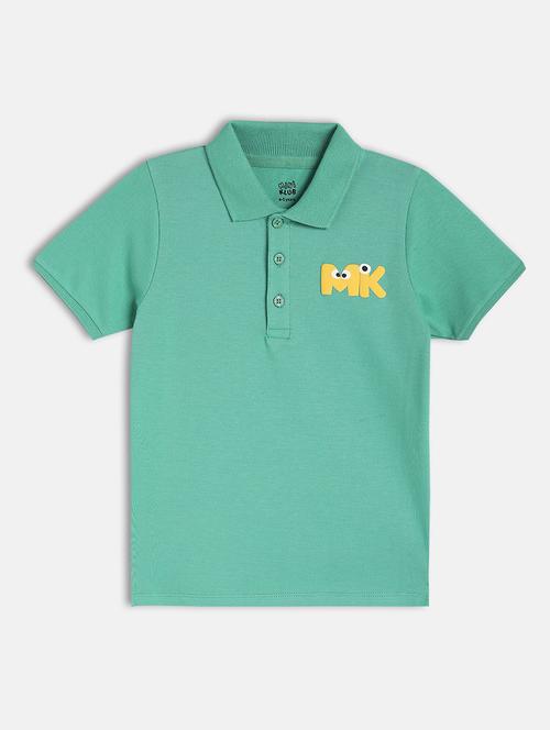 kids typographic short sleeve polo t-shirt - 22107022 - Very Small Image - 1