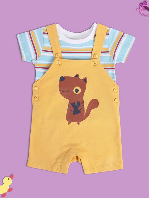 boys printed t-shirt and dungree set - 22107035 - Very Small Image - 1