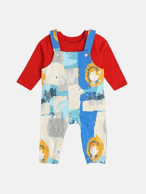 boys printed t-shirt and dungree set - 22107044 - Very Small Image - 1