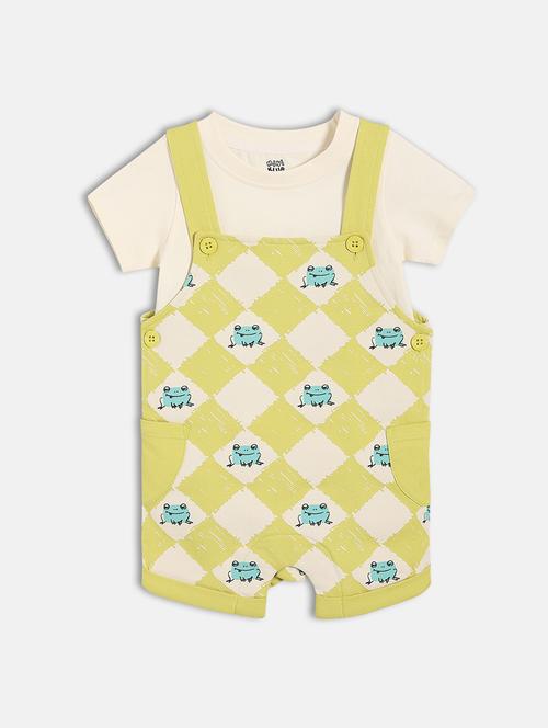 kids printed t-shirt with dungree set - 22107057 - Very Small Image - 1