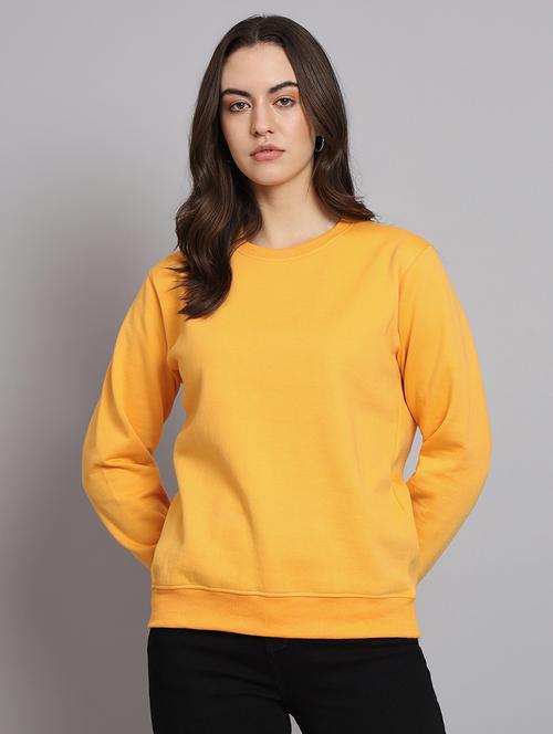 yellow fleece plain sweatshirt - 22107419 - Very Small Image - 1