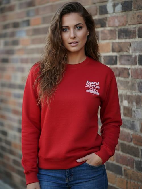 red fleece plain sweatshirt - 22107424 - Very Small Image - 1