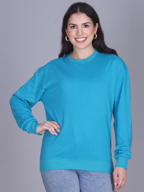 blue fleece plain sweatshirt - 22107430 - Very Small Image - 1