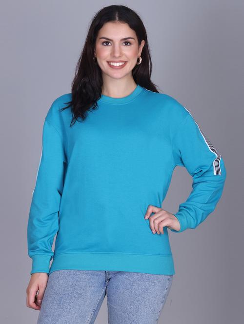 blue fleece plain sweatshirt - 22107431 - Very Small Image - 1