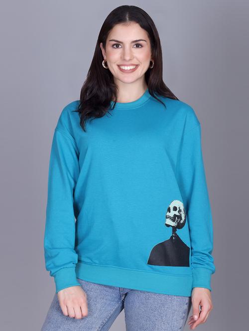 blue fleece plain sweatshirt - 22107433 - Very Small Image - 1