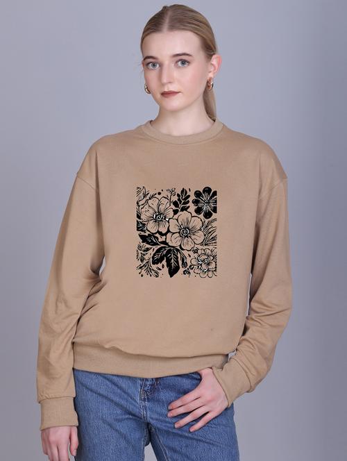 beige fleece plain sweatshirt - 22107437 - Very Small Image - 1