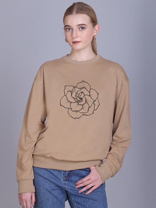 beige fleece plain sweatshirt - 22107439 - Very Small Image - 1