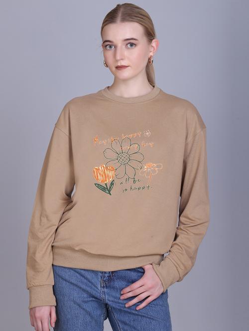 beige fleece plain sweatshirt - 22107440 - Very Small Image - 1