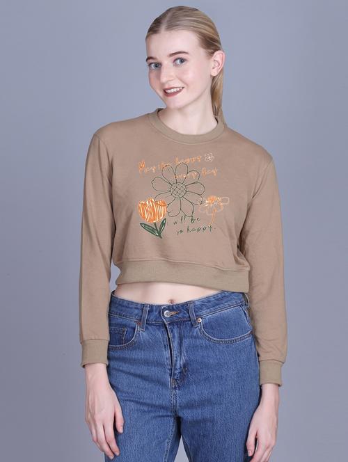 women long sleeve cropped hooded sweatshirt - 22107480 - Very Small Image - 1