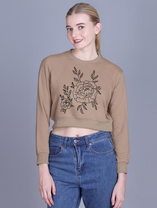 women long sleeve cropped sweatshirt - 22107483 - Very Small Image - 1