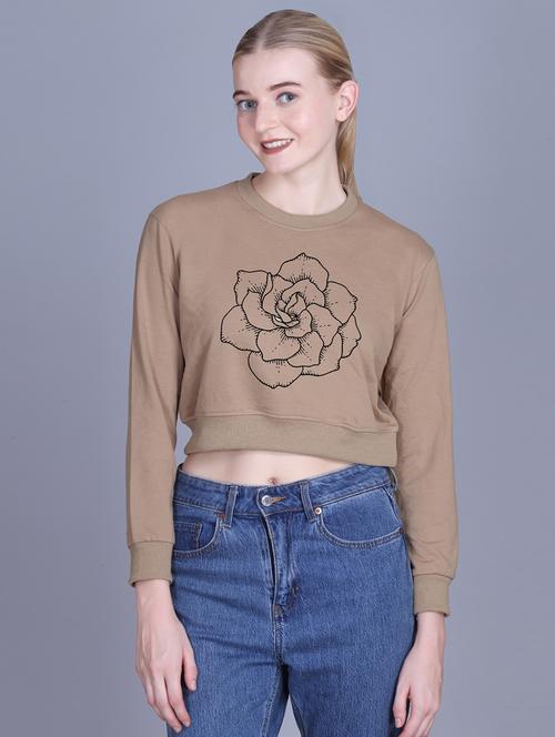women long sleeve cropped sweatshirt - 22107484 - Very Small Image - 1