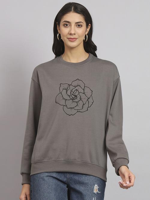 charcoal fleece plain sweatshirt - 22107498 - Very Small Image - 1