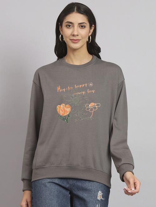 charcoal fleece plain sweatshirt - 22107499 - Very Small Image - 1