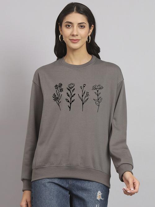 charcoal fleece plain sweatshirt - 22107500 - Very Small Image - 1