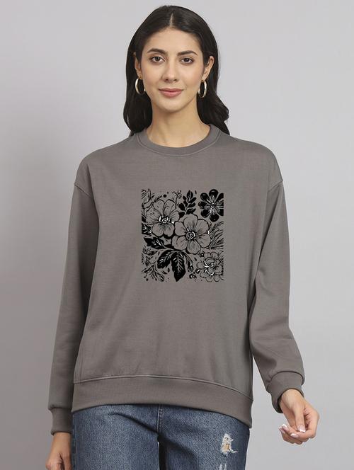 charcoal fleece plain sweatshirt - 22107501 - Very Small Image - 1