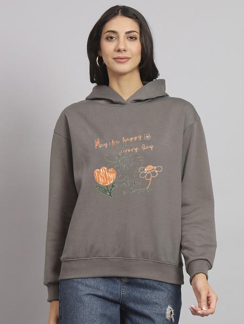 women printed long sleeve hooded sweatshirt - 22107512 - Very Small Image - 1